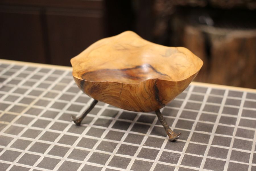 黃檜樹瘤 枕木釘腳 點心碗 三峽日月坊出品 