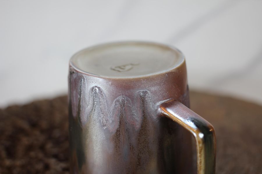 柴燒古銅金 方韻杯 咖啡杯 台灣鶯歌製 