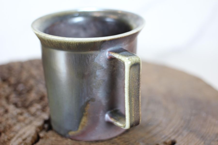 柴燒古銅金 方韻杯 咖啡杯 台灣鶯歌製 