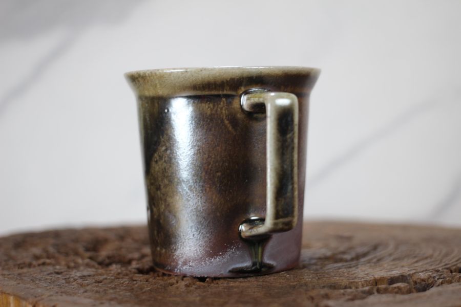 240ml 柴燒古銅金 方韻杯 咖啡杯 台灣鶯歌製 