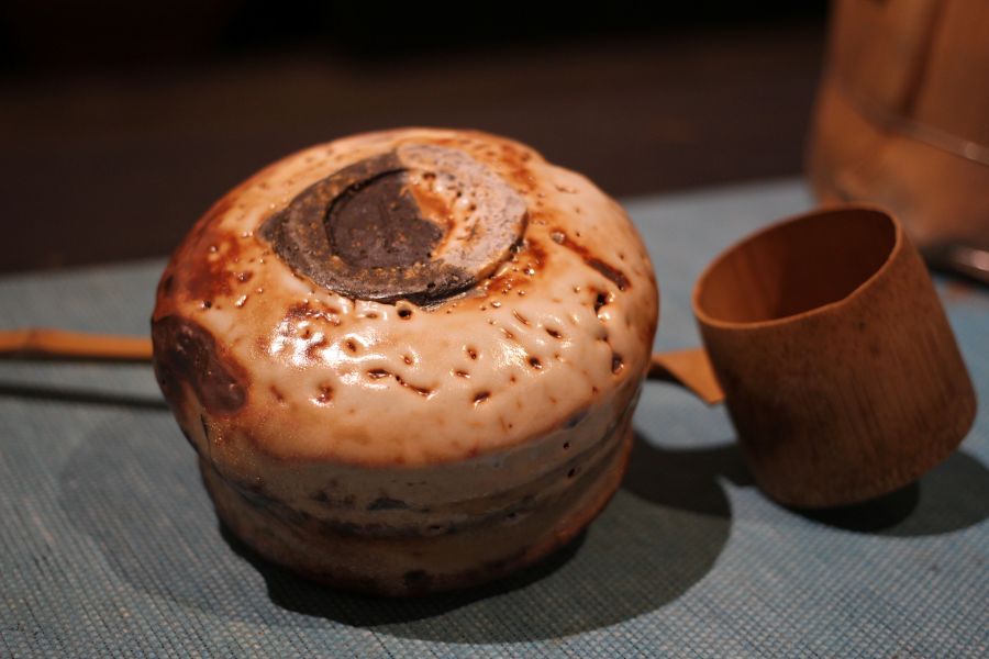 志野釉 柴燒茶碗-張膺康老師 