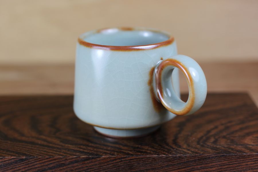 汝窯 咖啡分享杯 自然釉小緣杯 鶯歌製 80ml 