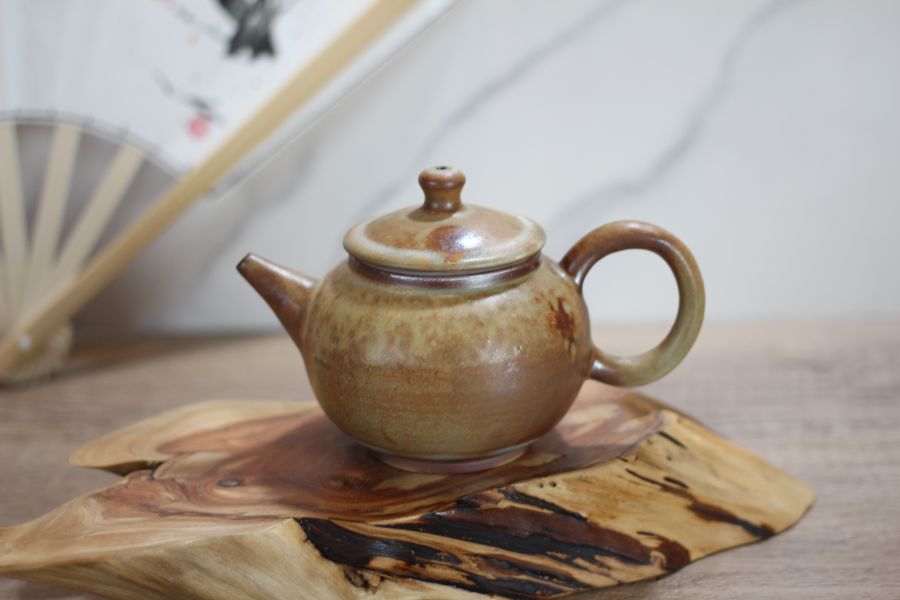 上釉 柴燒小嘴茶壺-葉敏祥老師 