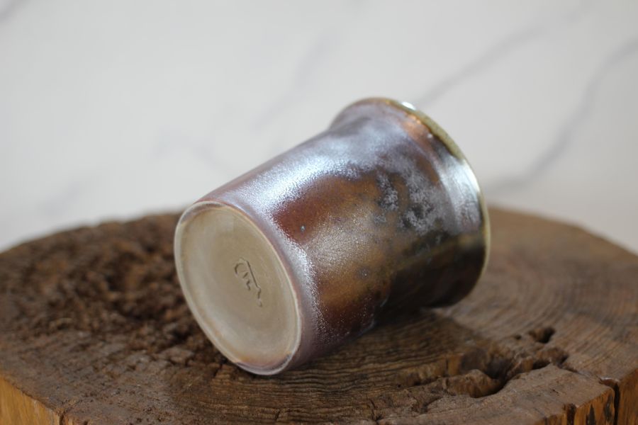 240ml 柴燒古銅金 方韻杯 咖啡杯 台灣鶯歌製 