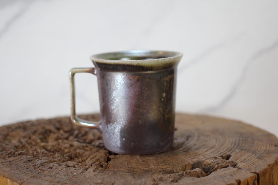 240ml 柴燒古銅金 方韻杯 咖啡杯 台灣鶯歌製 