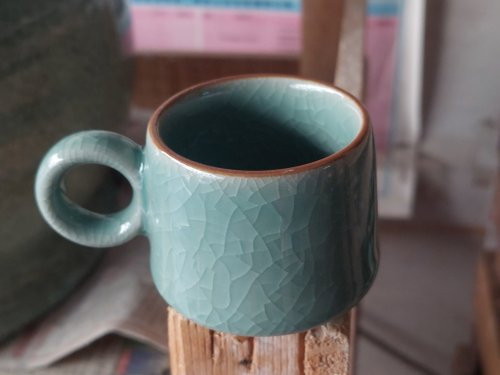 哥窯 咖啡杯 自然釉小緣杯 台灣鶯歌製 80ml 