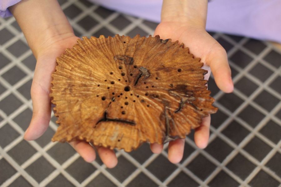 老樟木 奇木杯墊 手工荷葉紋 三峽日月坊出品 