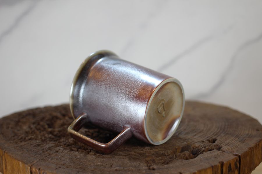 240ml 柴燒古銅金 方韻杯 咖啡杯 台灣鶯歌製 