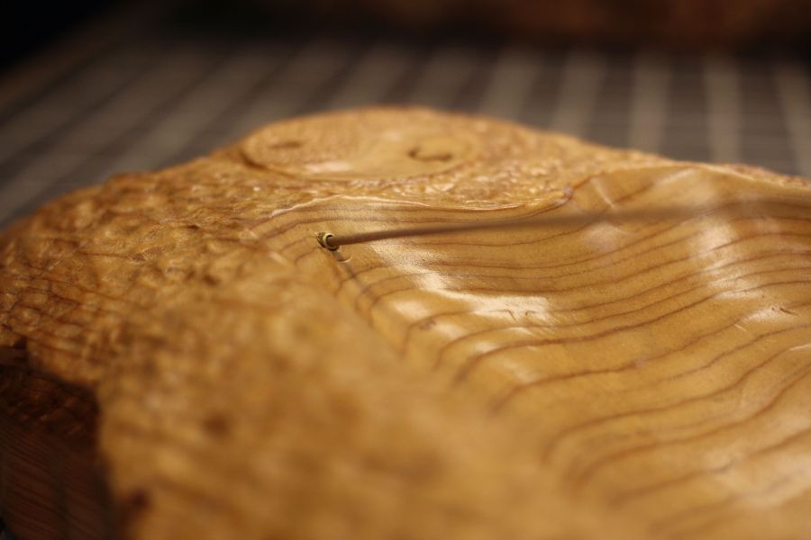 台灣紅檜 臥香座 手刻太極造型 三峽日月坊出品 