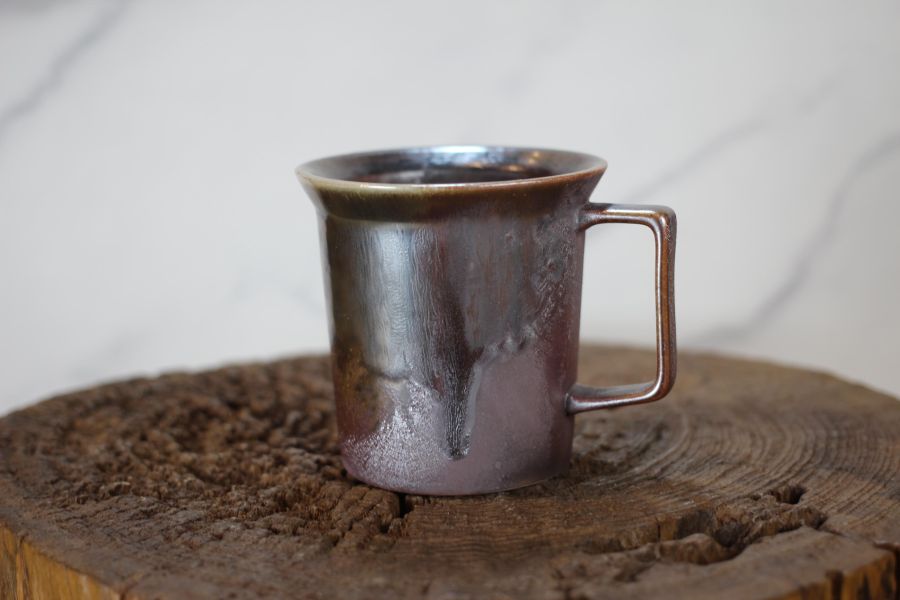 240ml 柴燒古銅金 方韻杯 咖啡杯 台灣鶯歌製 