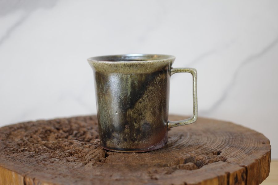 240ml 柴燒古銅金 方韻杯 咖啡杯 台灣鶯歌製 