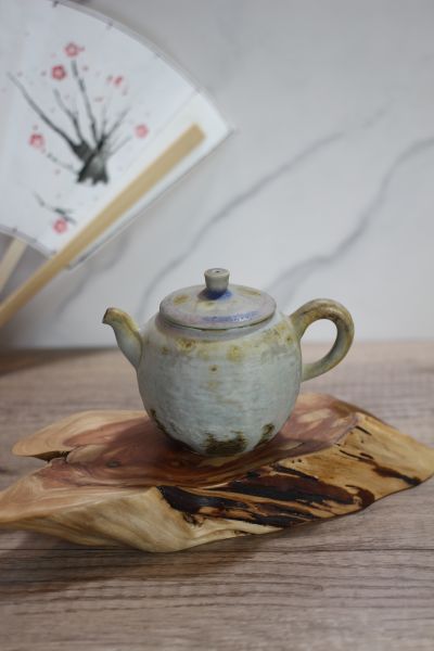 上釉 柴燒落灰茶壺-葉敏祥老師 