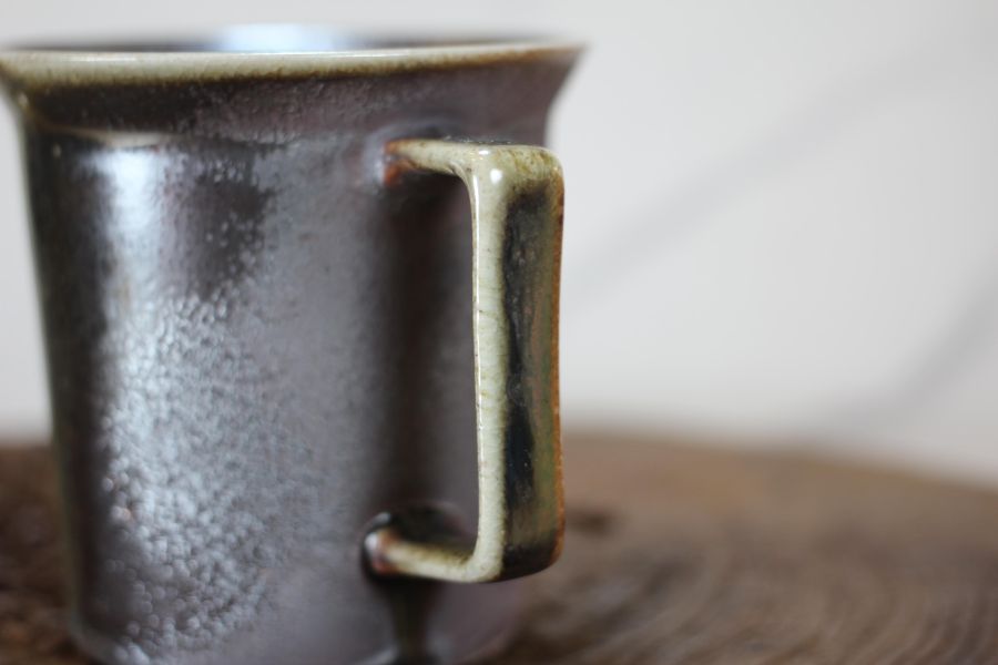 240ml 柴燒古銅金 方韻杯 咖啡杯 台灣鶯歌製 