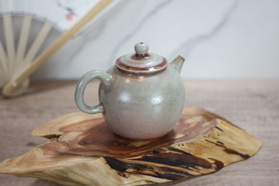 鈞釉 柴燒梨型茶壺-葉敏祥老師 