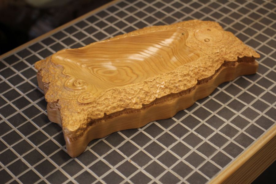 台灣紅檜 臥香座 手刻太極造型 三峽日月坊出品 