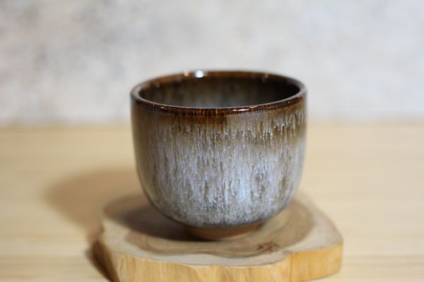 90ml 遠紅外線天目釉 直身圓口茶杯 酒杯 鶯歌名家葉敏祥作 