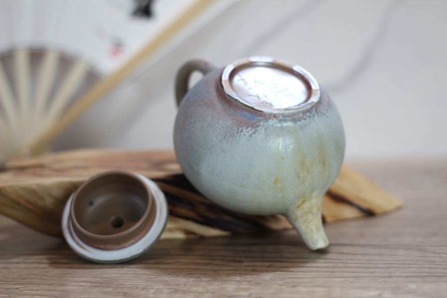 孔雀藍 柴燒茶壺-葉敏祥老師 