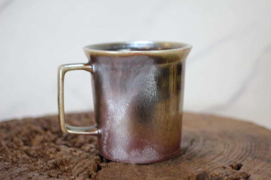 240ml 柴燒古銅金 方韻杯 咖啡杯 台灣鶯歌製 