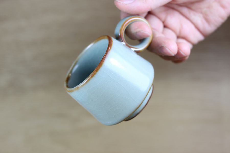 汝窯 咖啡分享杯 自然釉小緣杯 鶯歌製 80ml 