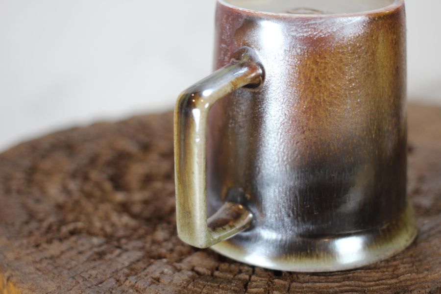 240ml 柴燒古銅金 方韻杯 咖啡杯 台灣鶯歌製 