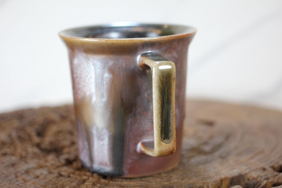 240ml 柴燒古銅金 方韻杯 咖啡杯 台灣鶯歌製 