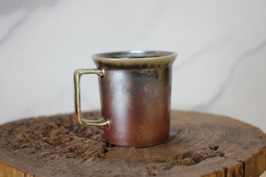 240ml 柴燒古銅金 方韻杯 咖啡杯 台灣鶯歌製 