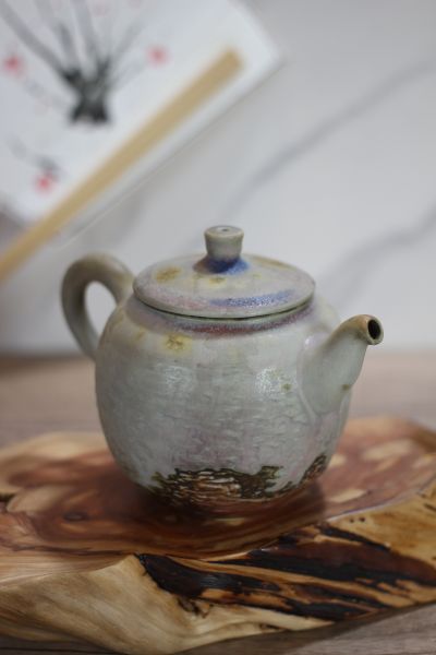 上釉 柴燒落灰茶壺-葉敏祥老師 