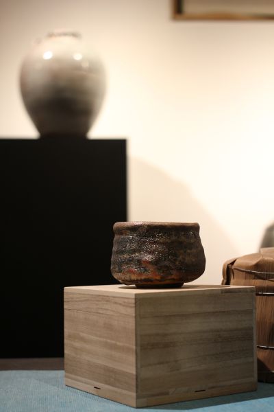 志野釉 柴燒重落灰茶碗-張膺康老師 