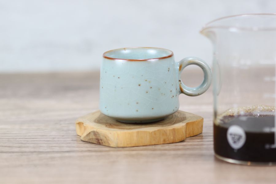鐵斑汝窯 咖啡分享杯 自然釉小緣杯 鶯歌製 80ml 