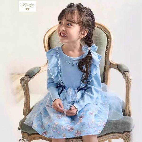 預購秋款女童日系愛莎公主花邊洋裝尺寸100-140 