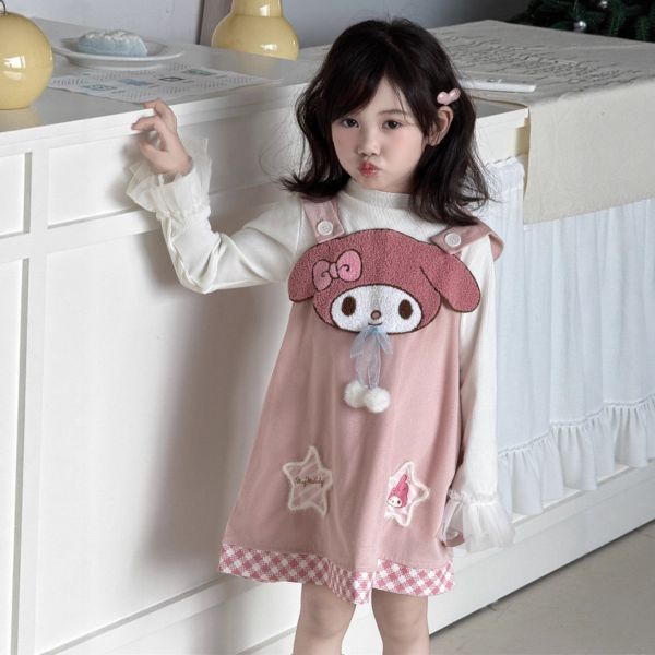 預購秋款女童美樂蒂可愛真2件洋裝尺寸100-150 