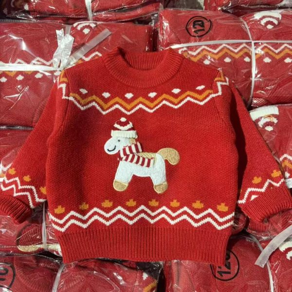 現貨日單男女童馬馬針織上衣 