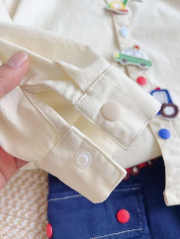 現貨秋款日單男童車車襯衫上衣 尺寸90-130附實拍 