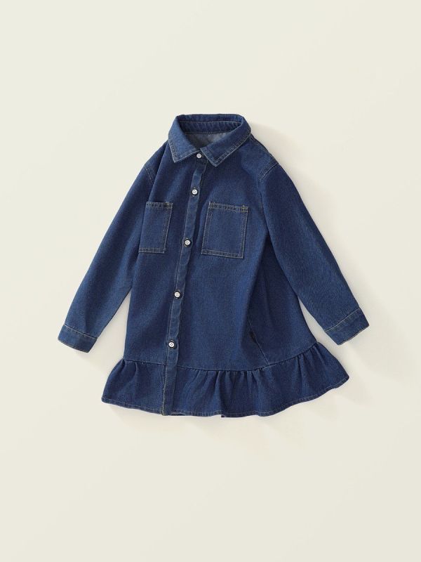 預購秋款女童牛仔洋裝裙 尺寸90-130 