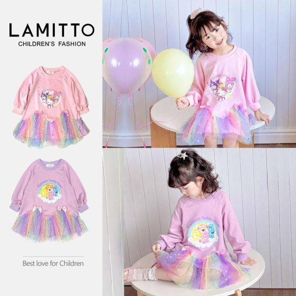 預購秋款日系甜美網紗公主洋裝尺寸100-150 