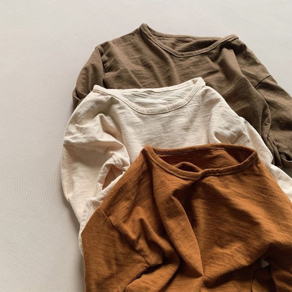 預購秋款男女童百搭竹節棉上衣尺寸80-130 