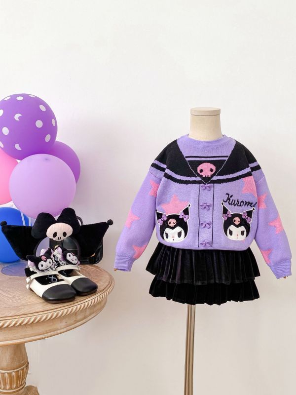 預購秋款日系甜美庫洛米針織刺繡上衣尺寸90-140 