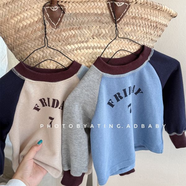 預購秋款男女童數字上衣尺寸80-130 