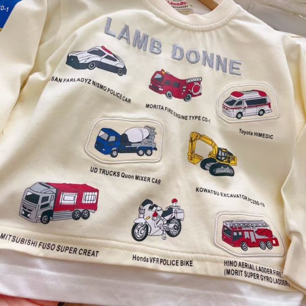 現貨秋款日單男童車車假兩件上衣尺寸90-130 