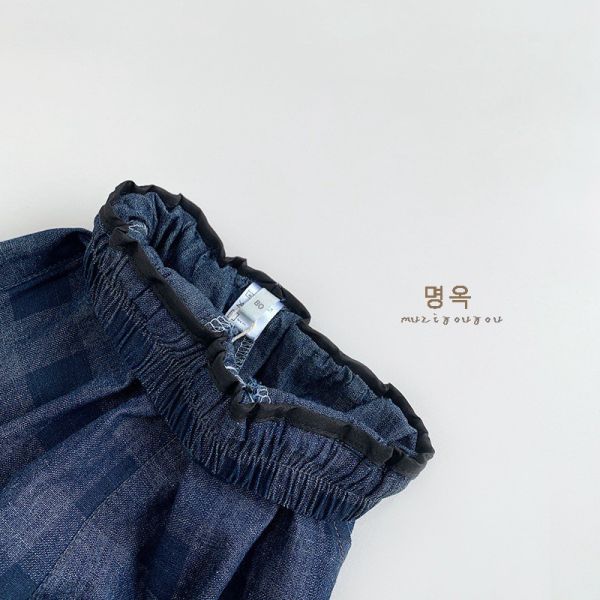 預購秋款日系男童格子長褲尺寸80-130 