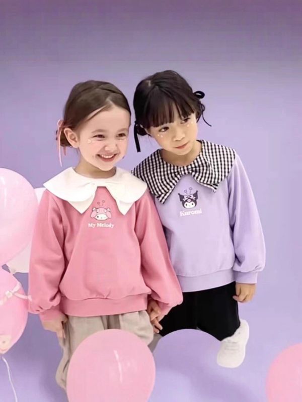 預購冬款女童日系卡通翻領上衣尺寸90-140 