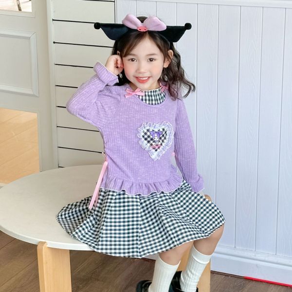 預購秋款女童芭蕾風百摺裙洋裝尺寸100-150 