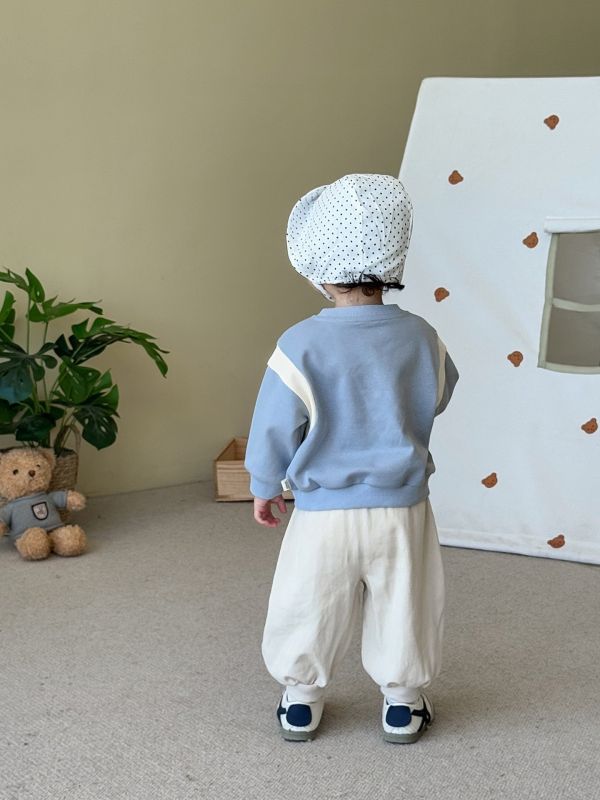 預購秋款男童韓版撞色套裝尺寸73-120 