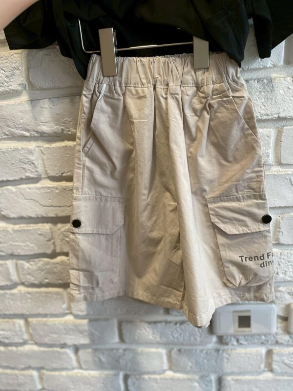 8097現貨夏款男童字母工裝套裝尺寸110-150 