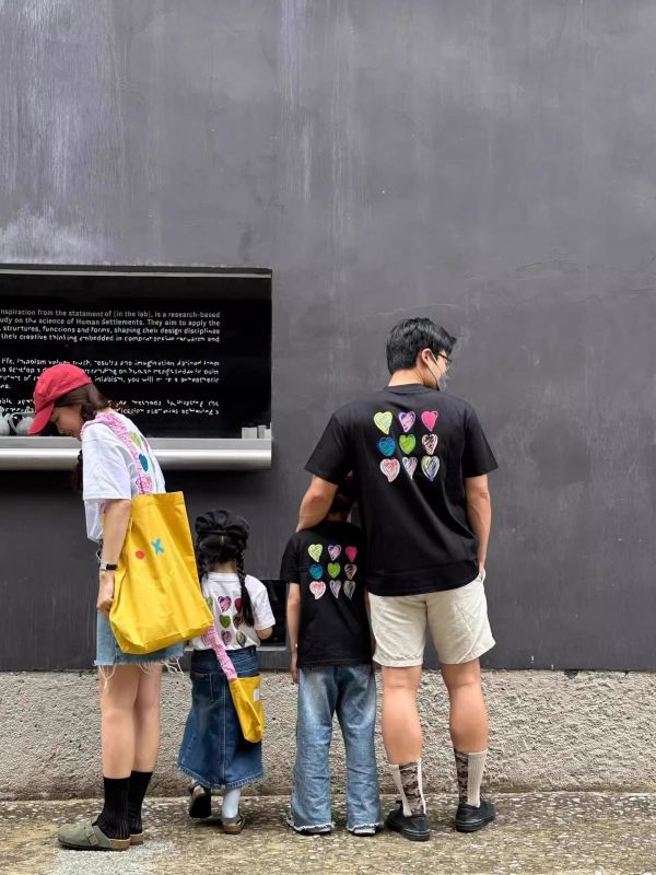 預購夏款彩繪彩色滿版愛心親子裝 