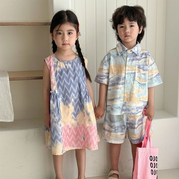 【預購】夏款-男女童自由畫布手足套裝 