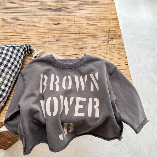 預購秋款男女童字母百搭上衣尺寸80-130 