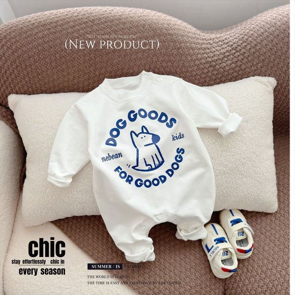 預購秋款男寶狗狗連身衣尺寸66-100 