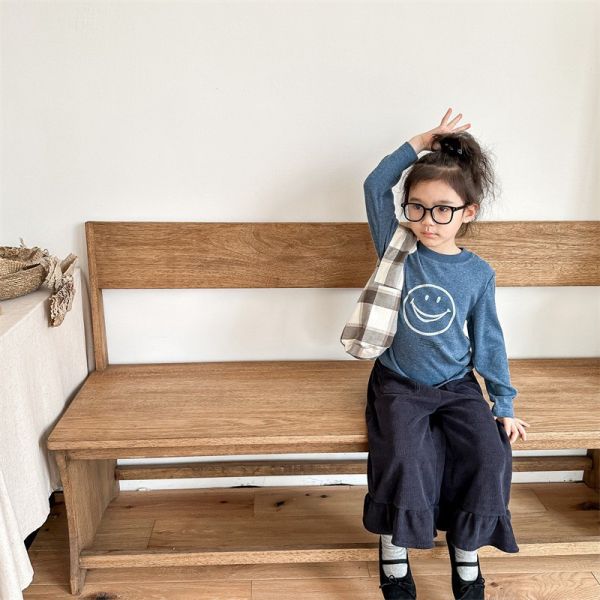 預購秋款男女童微笑上衣尺寸80-130 