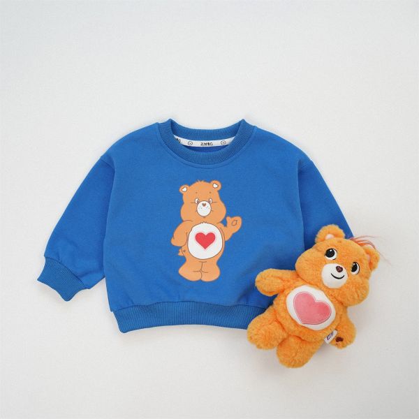 預購秋款男女童彩虹熊上衣尺寸80-130 